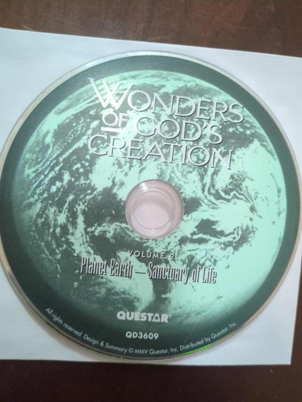Wonders Of God's Creation: Planet Earth- Sanctuary Of Life (DVD) disc only